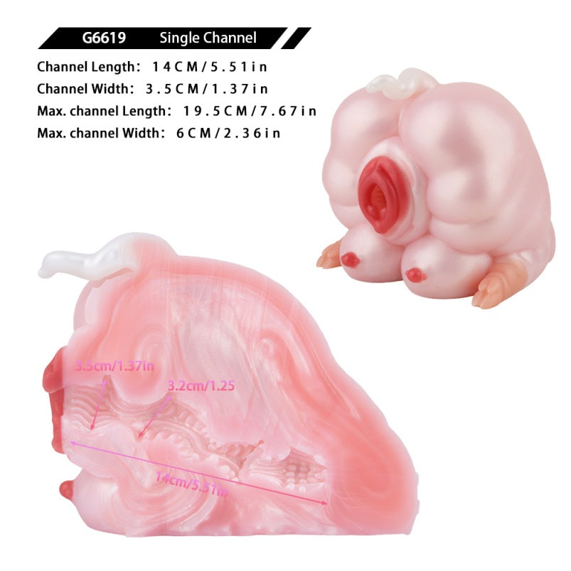 Pink Pig Pussy Torso Sex Doll - Fantasy Silicone Animal Pussies Masturbation Toy for Men