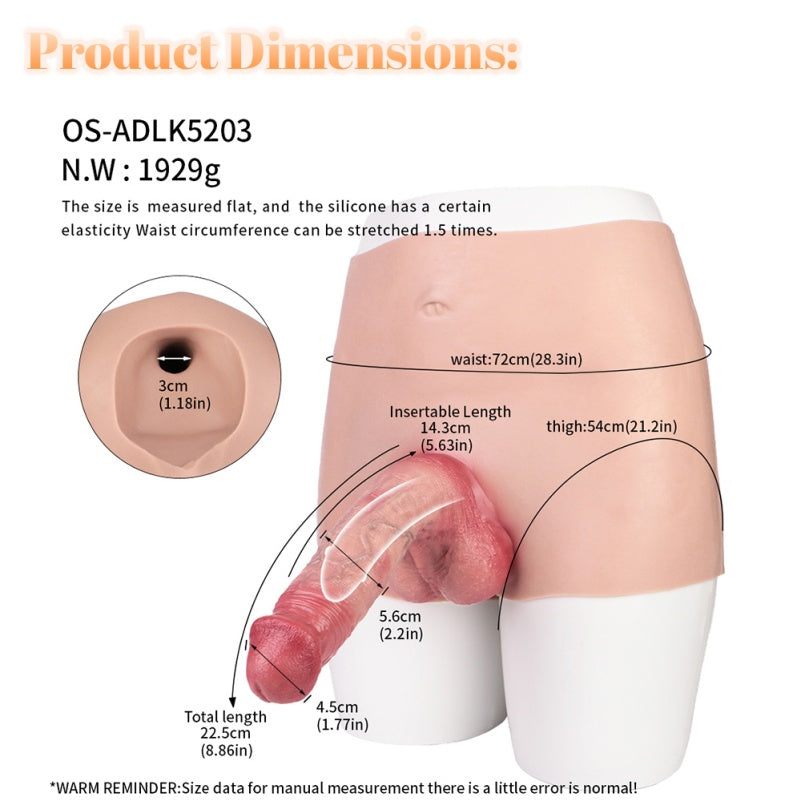 Realistic Cock Sleeve Pants – High Waist Wearable Sheath Underwear Bareskin Penis Extender