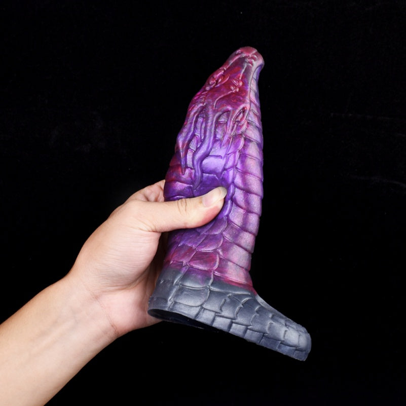 Fantasy Chinese Dragon Cock Sleeve – Purple Silicone Tight Penis Extender Sheaht for Men