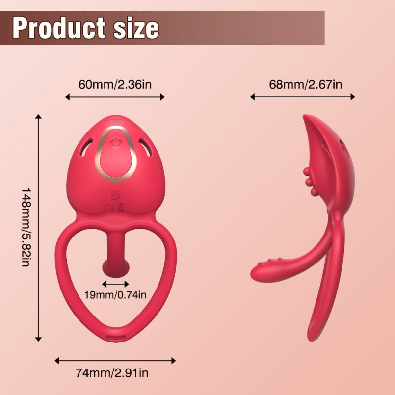 Vibrating Cock Ring with Rose Magic Wand – Strap-On Compatible Oral Sex Toys for Man & Women