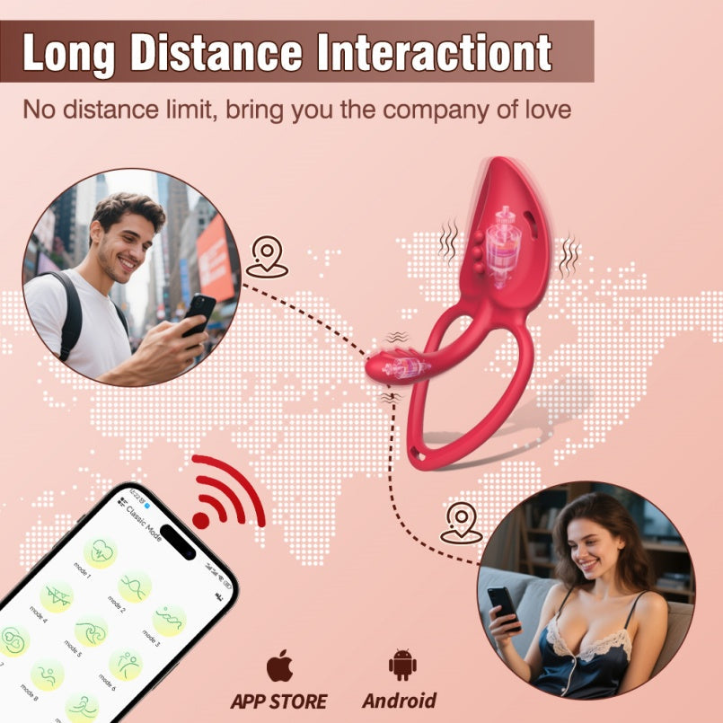Vibrating Cock Ring with Rose Magic Wand – Strap-On Compatible Oral Sex Toys for Man & Women