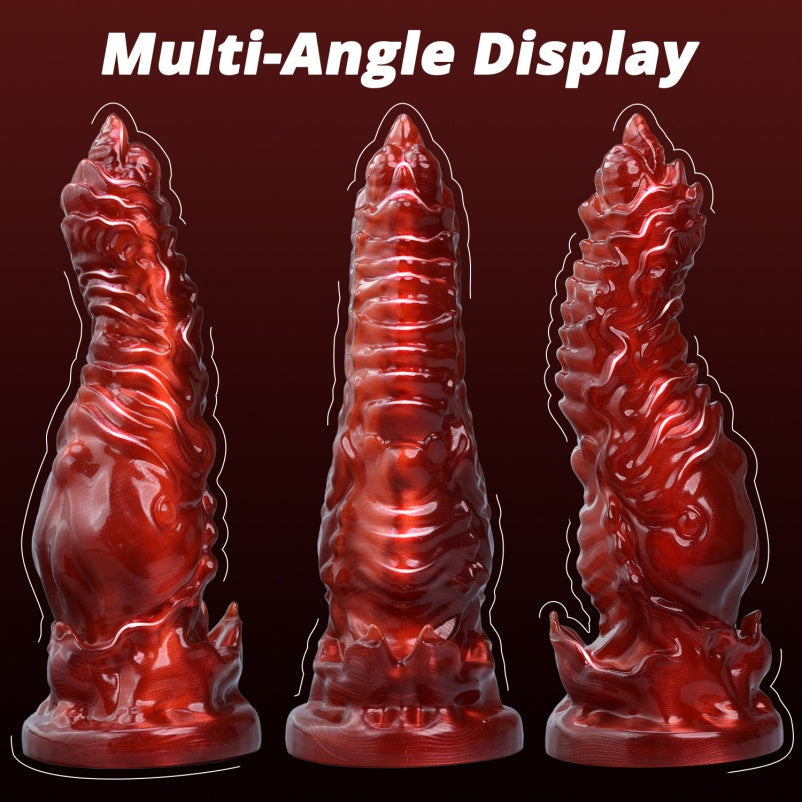 Blood-Red Dragon Dildo | Platinum Silicone Fetish Toy by Domlust