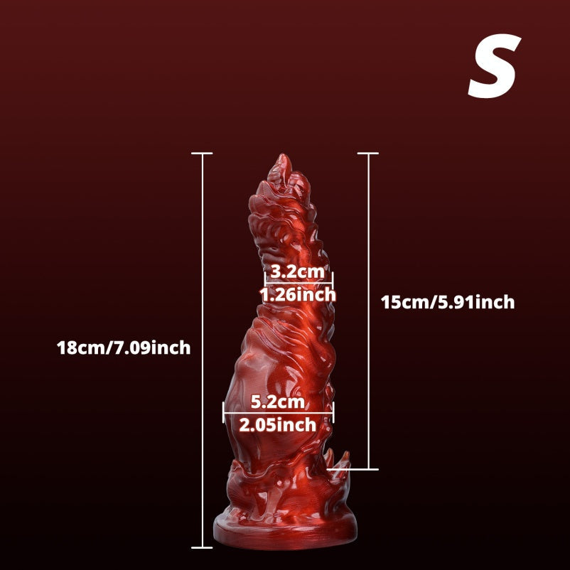 Blood-Red Dragon Dildo | Platinum Silicone Fetish Toy by Domlust