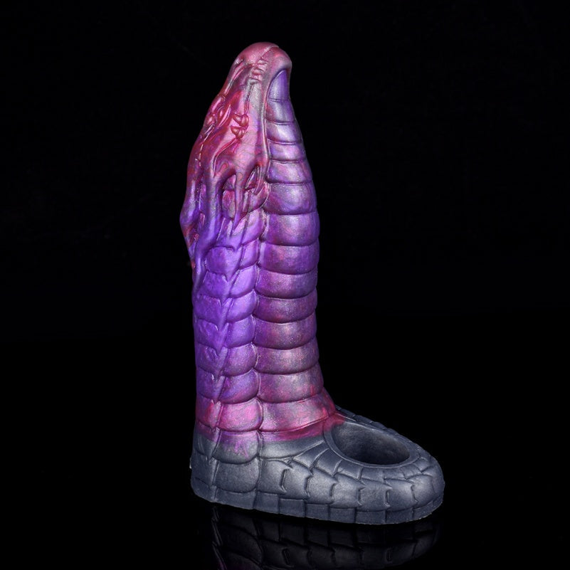 Fantasy Chinese Dragon Cock Sleeve – Purple Silicone Tight Penis Extender Sheaht for Men
