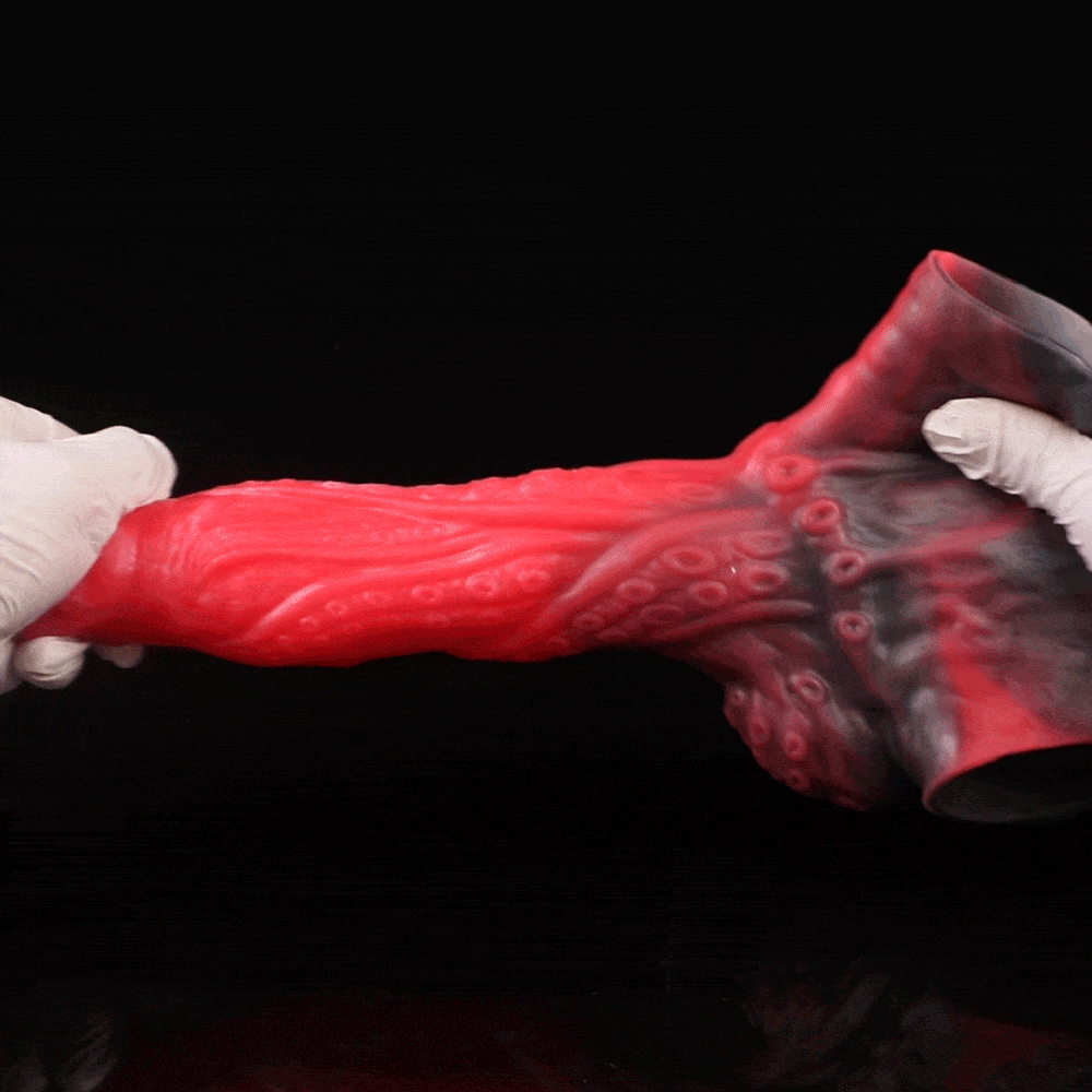 Big Glans Penissleeve Extender Pants - Red-Black Fantasy Cock Sleeve Underwera for Men