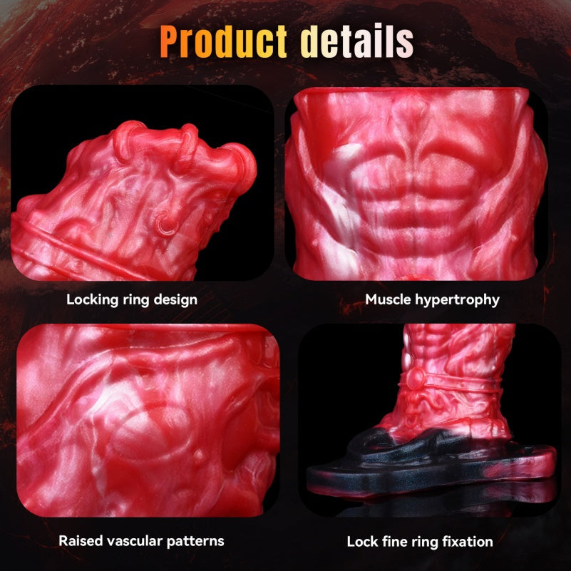 Male-Specific Ejaculation Control Vibrating Cock Sleeve - Silicone Monster Fantasy Design