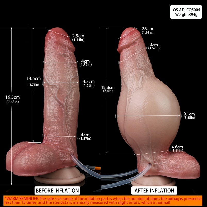 Domlust Inflatable Squirting Dildo – Expandable Shaft + Ejaculating Function | Strap-On Ready Silicone
