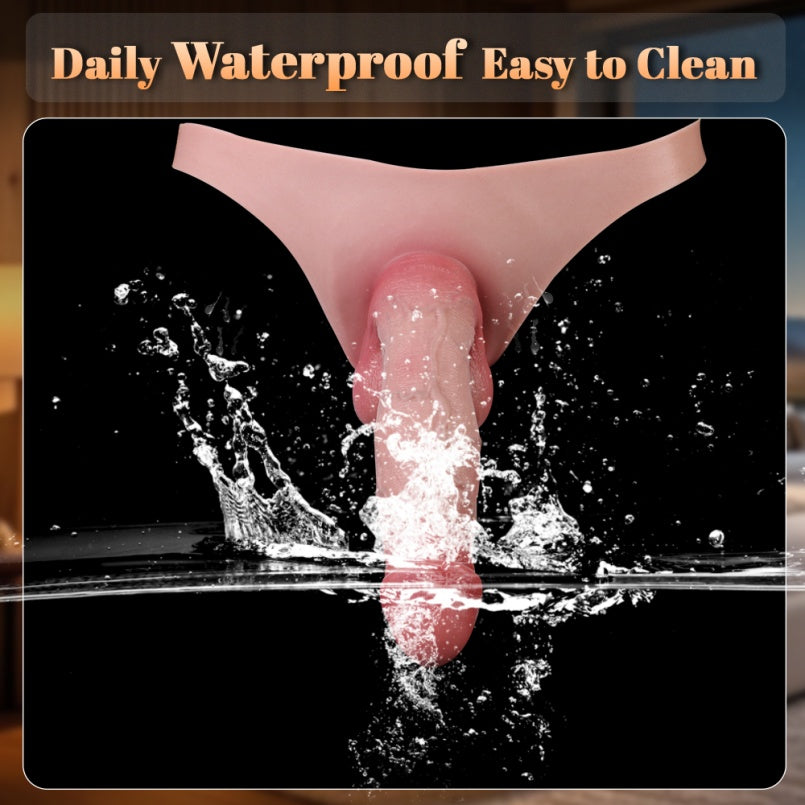 Wearable Penis Sleeve Sheath Underwear - Lightskin Dildo Life Size Pegging Sexuality