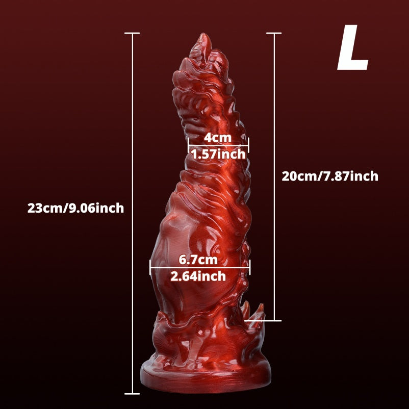 Blood-Red Dragon Dildo | Platinum Silicone Fetish Toy by Domlust