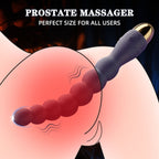 Purple Silicone 7-Bead Vibrating Anal Beads Butt Plug – Powerful Motor Clit-Stimulating Masturbator