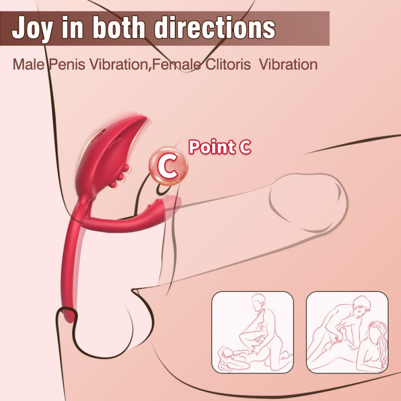 Vibrating Cock Ring with Rose Magic Wand – Strap-On Compatible Oral Sex Toys for Man & Women