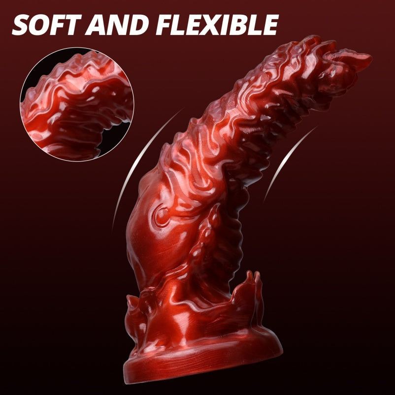 Blood-Red Dragon Dildo | Platinum Silicone Fetish Toy by Domlust