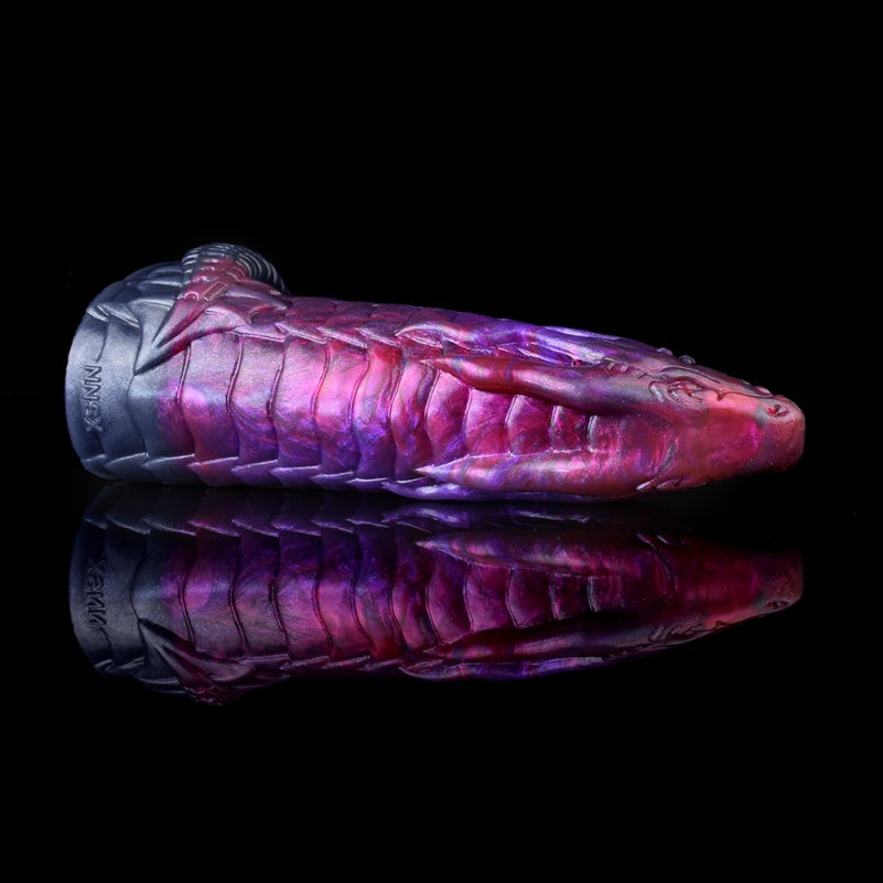 Fantasy Chinese Dragon Cock Sleeve – Purple Silicone Tight Penis Extender Sheaht for Men