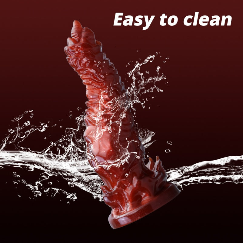 Blood-Red Dragon Dildo | Platinum Silicone Fetish Toy by Domlust
