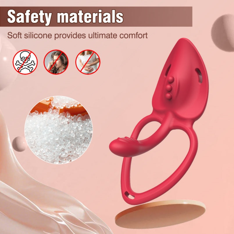 Vibrating Cock Ring with Rose Magic Wand – Strap-On Compatible Oral Sex Toys for Man & Women