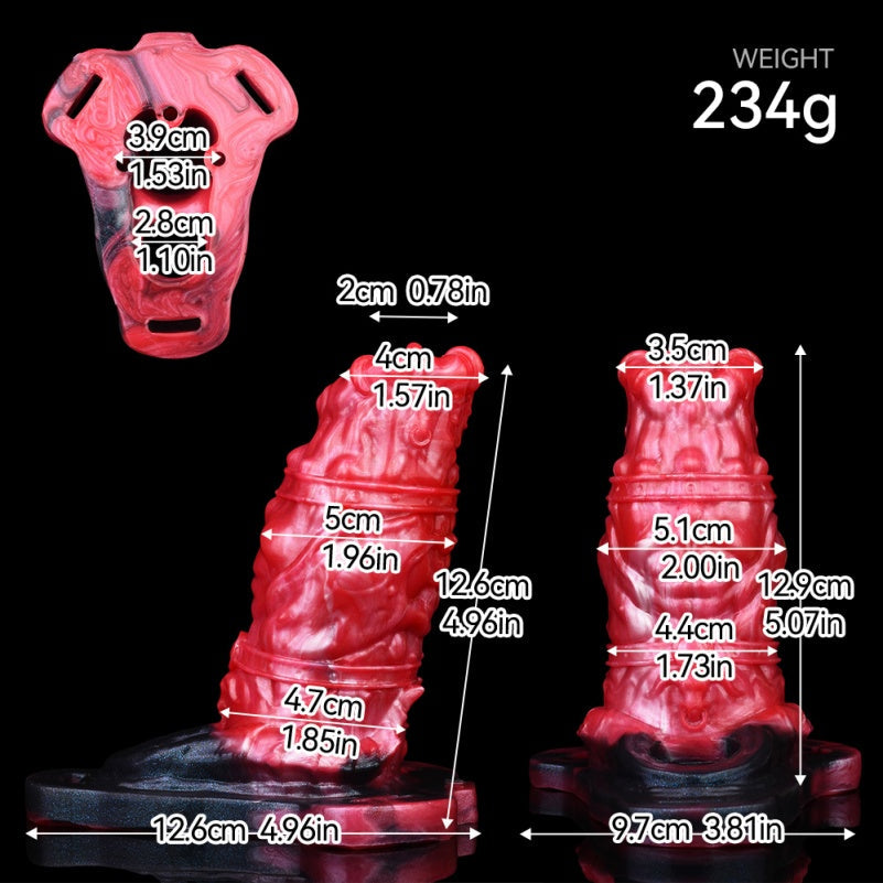 Male-Specific Ejaculation Control Vibrating Cock Sleeve - Silicone Monster Fantasy Design