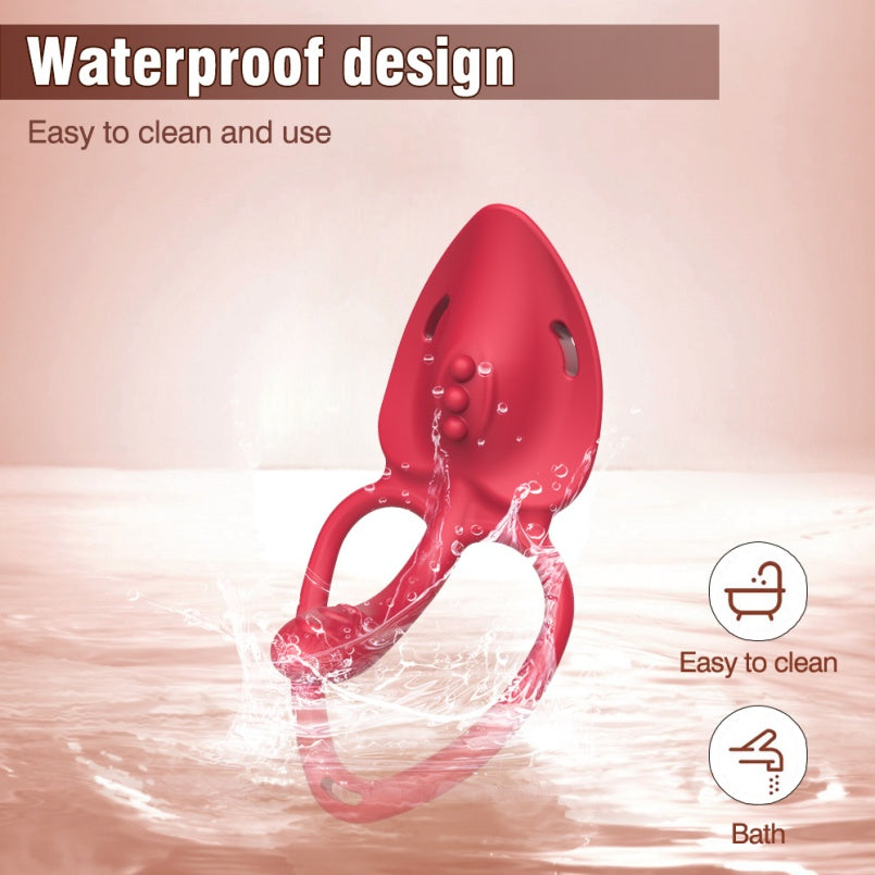 Vibrating Cock Ring with Rose Magic Wand – Strap-On Compatible Oral Sex Toys for Man & Women