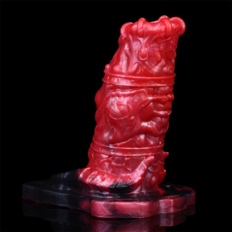 Male-Specific Ejaculation Control Vibrating Cock Sleeve - Silicone Monster Fantasy Design