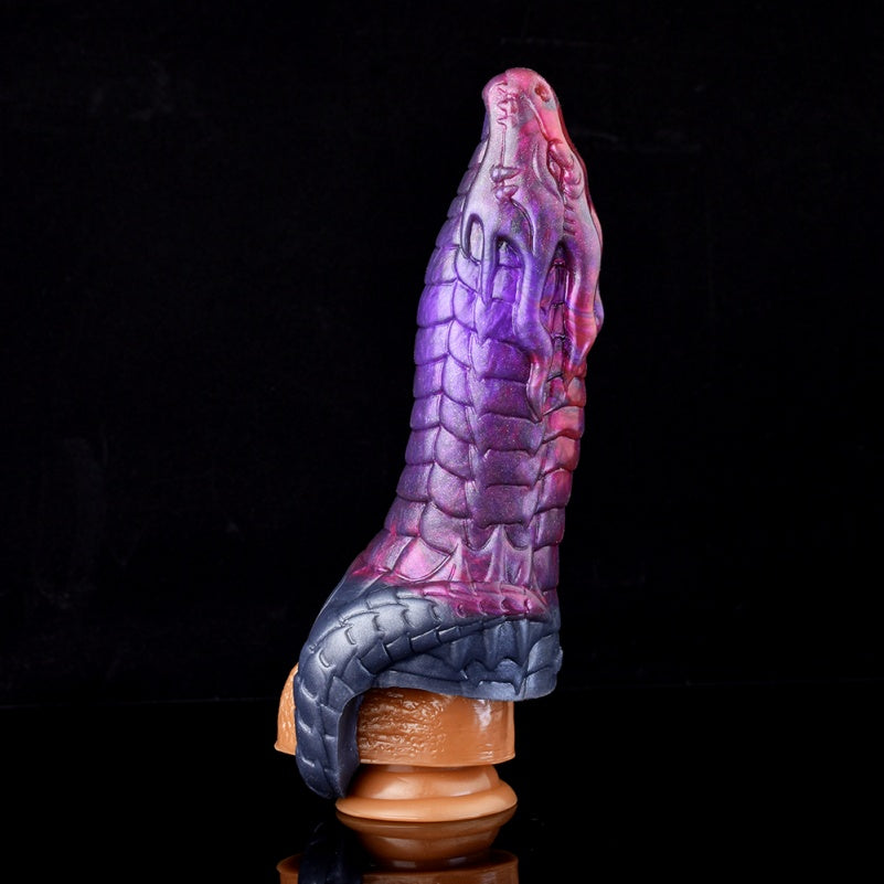 Fantasy Chinese Dragon Cock Sleeve – Purple Silicone Tight Penis Extender Sheaht for Men