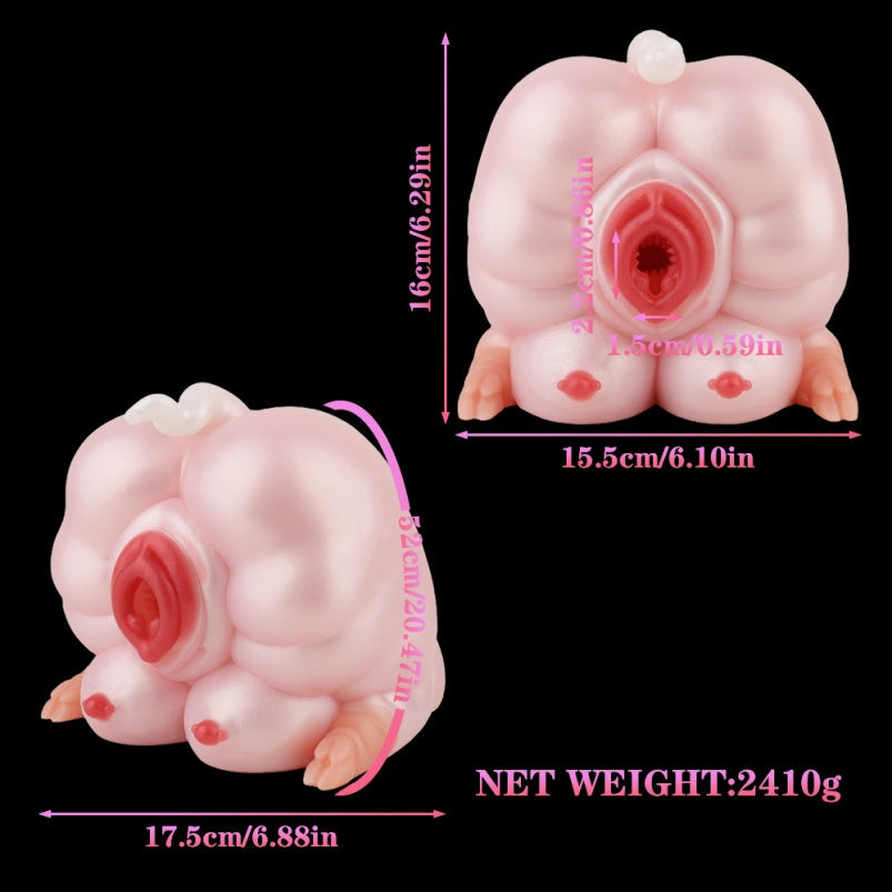 Pink Pig Pussy Torso Sex Doll - Fantasy Silicone Animal Pussies Masturbation Toy for Men