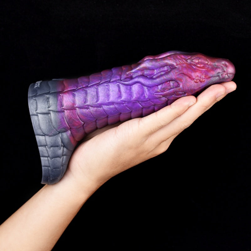 Fantasy Chinese Dragon Cock Sleeve – Purple Silicone Tight Penis Extender Sheaht for Men