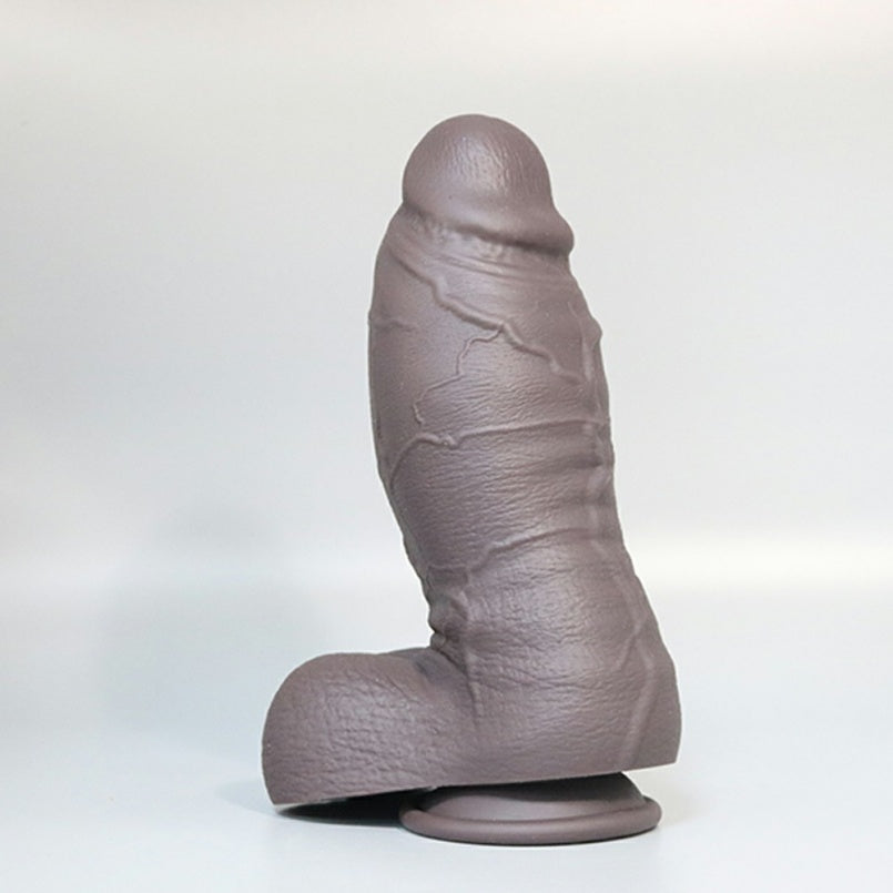Gray Monster Dildo – 3.1" Girth Platinum Silicone | 1350g Heavyweight Realistic | Suction Cup