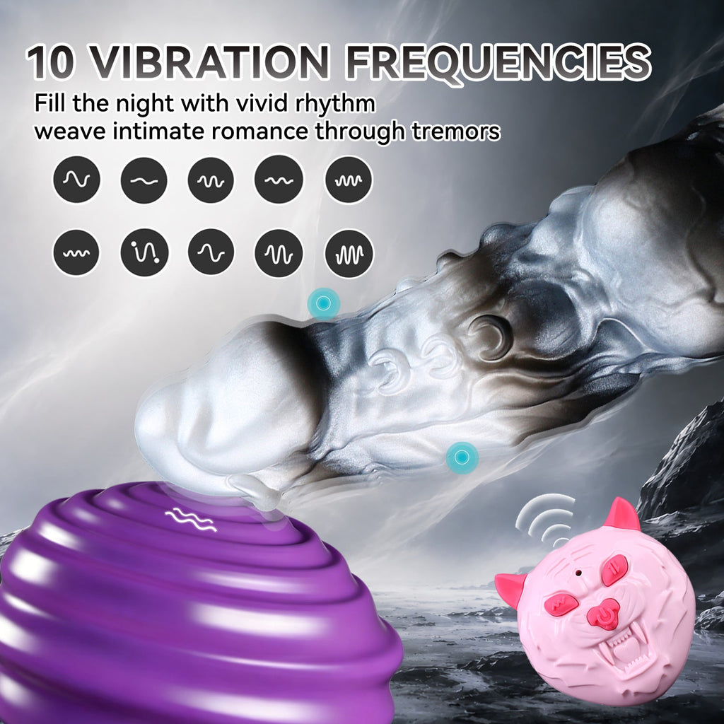 Dragon Scale Silicone Vibrating Cock Sleeve – Fantasy Penis Extender Sleeve for Stronger, Longer Performance
