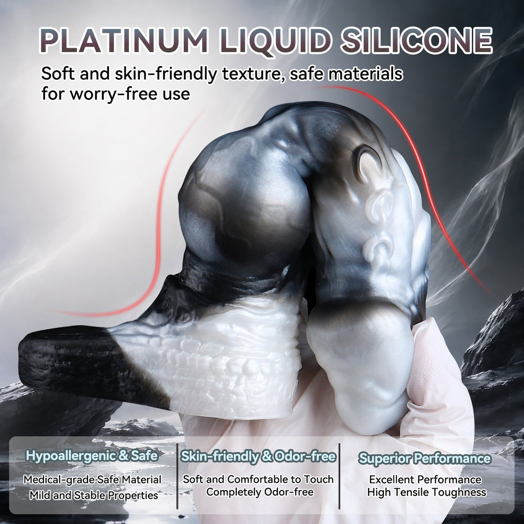 Dragon Scale Silicone Vibrating Cock Sleeve – Fantasy Penis Extender Sleeve for Stronger, Longer Performance