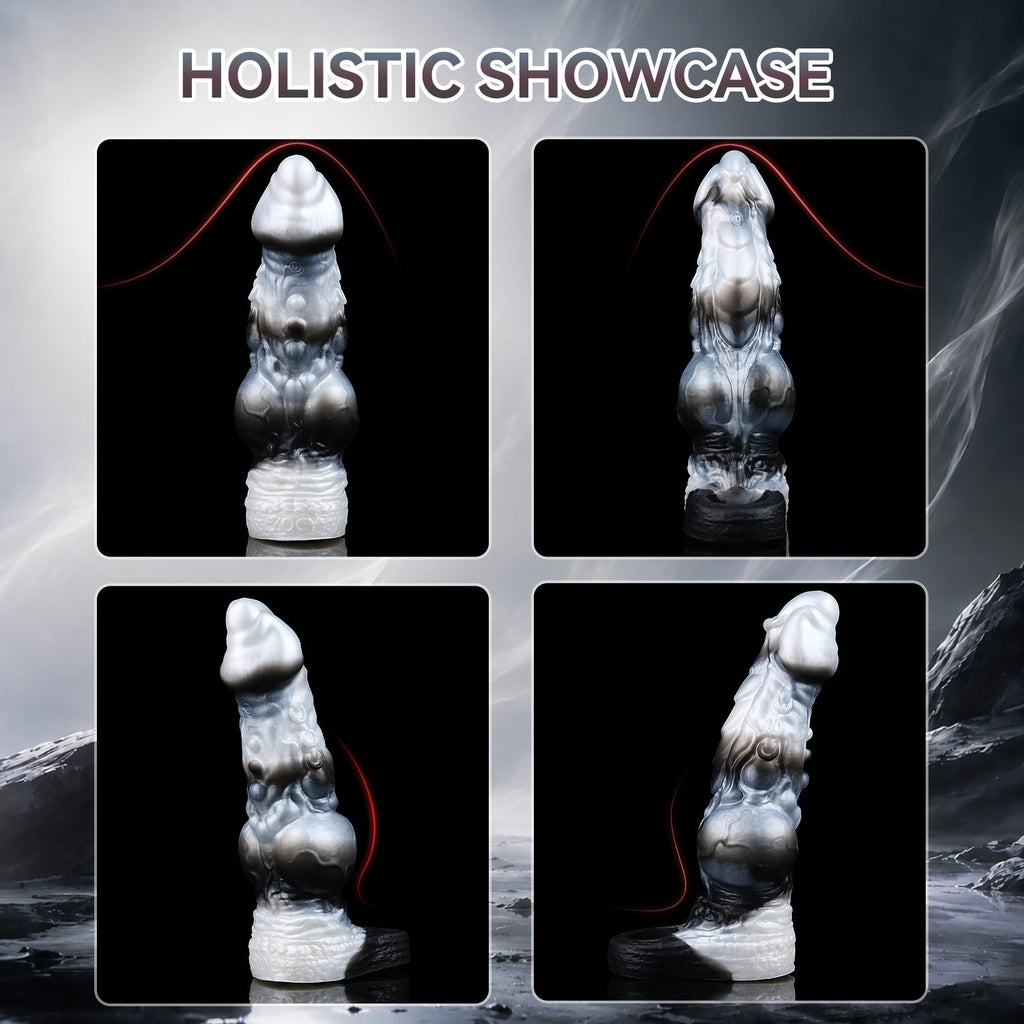 Dragon Scale Silicone Vibrating Cock Sleeve – Fantasy Penis Extender Sleeve for Stronger, Longer Performance