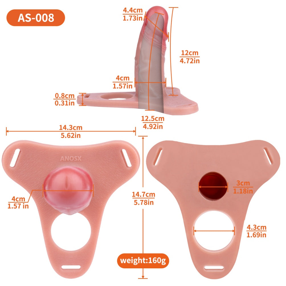 Realistic Hollow Dildo Male Strap On - Cockring Harness Belt Penis Sheath Extender for Men Gay