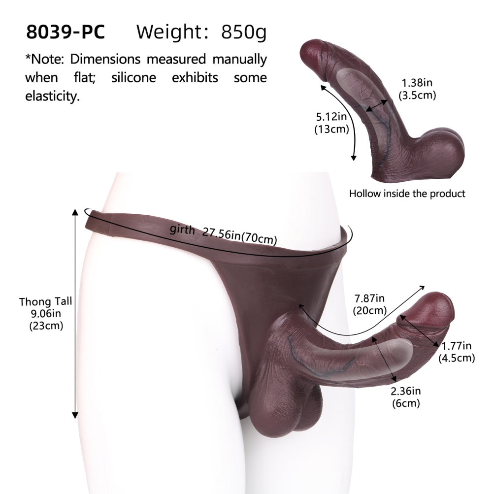 Black Cock Sleeve Sheath Underwear – Silicone Realistic Hollow Dildo Pants for Men Gay Couple