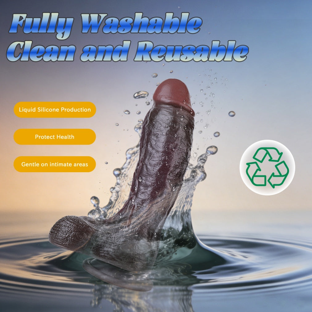 NobleSculpt 9" Dual-Density Black Silicone Dildo | Realistic Life-Size | Domlust