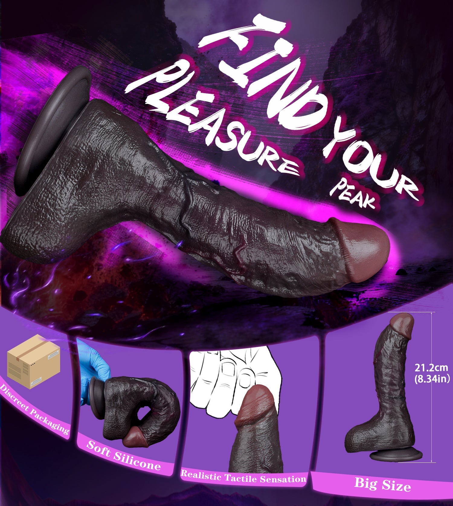 Domlust Realistic Dildo – Dual-Layer Platinum Silicone with Movable Skin & Suction Cup | Life-Size G-Spot
