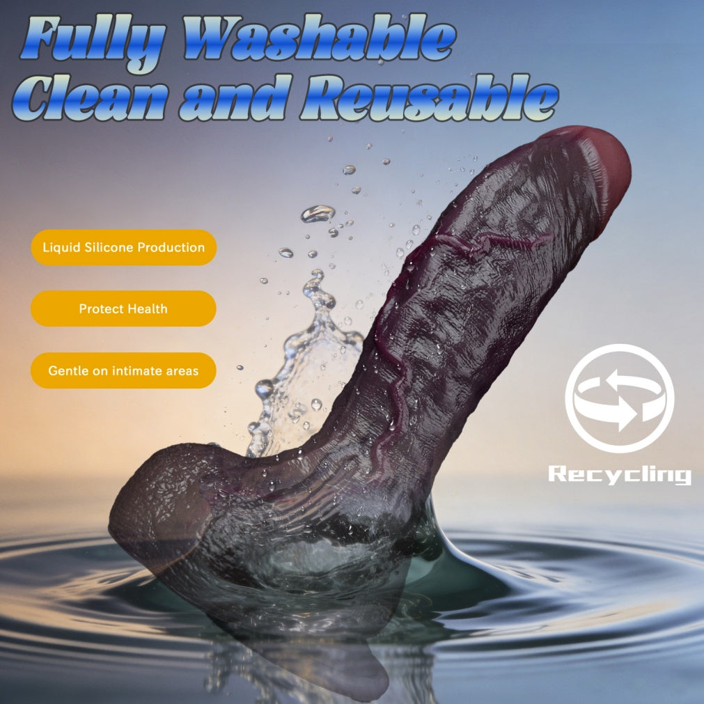 Domlust Realistic Dildo – Dual-Layer Platinum Silicone with Movable Skin & Suction Cup | Life-Size G-Spot