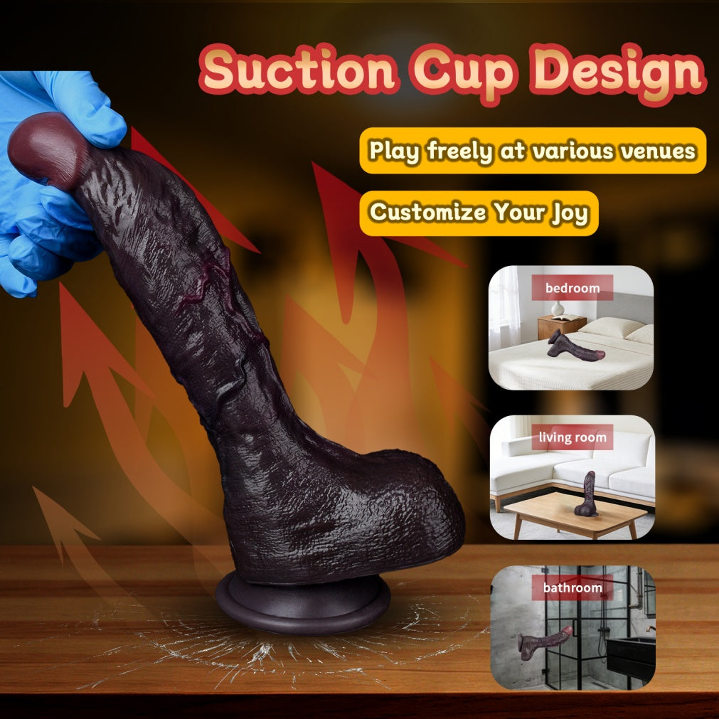 Domlust Realistic Dildo – Dual-Layer Platinum Silicone with Movable Skin & Suction Cup | Life-Size G-Spot