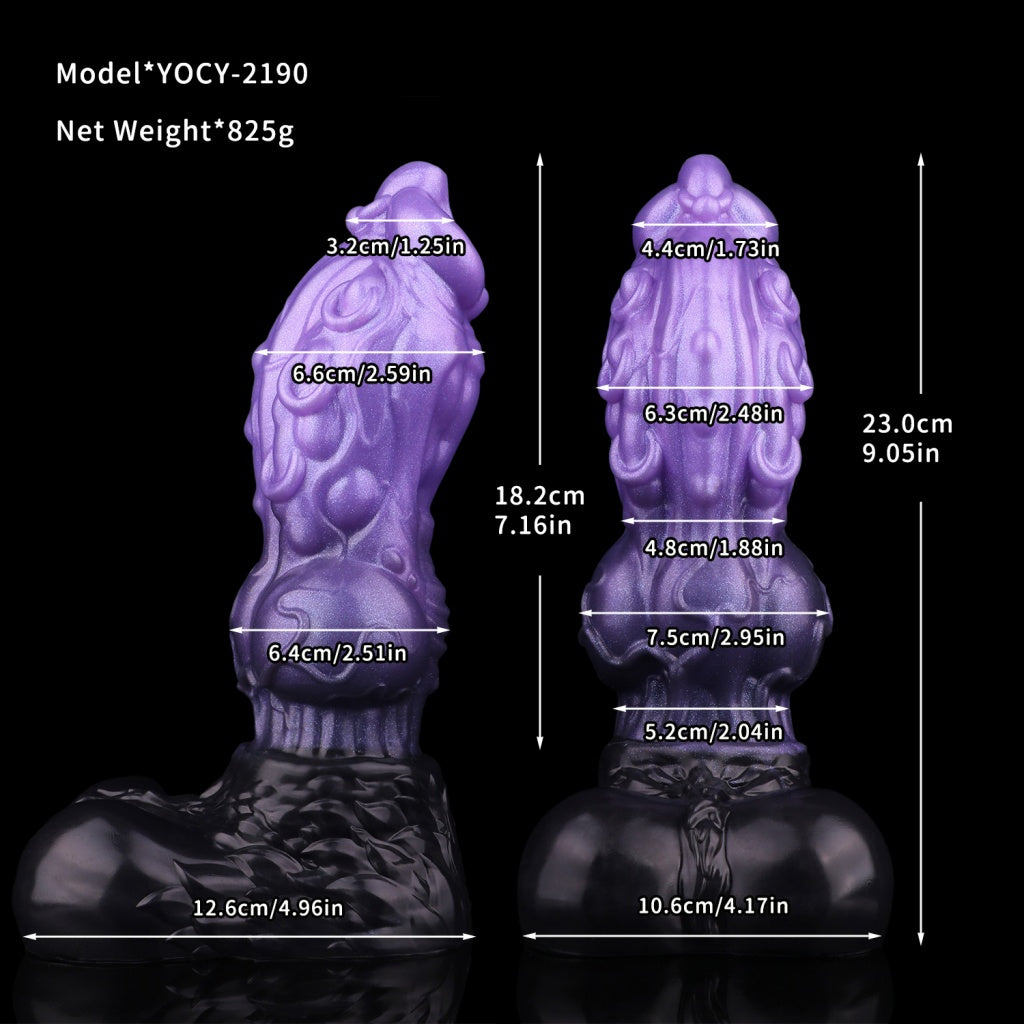 Domlust Dog Dildo – Dual-Layer Platinum Silicone Knotted Canine Creature Cock with Suction Cup | Knot Expansion