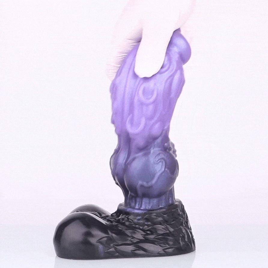 Domlust Dog Dildo – Dual-Layer Platinum Silicone Knotted Canine Creature Cock with Suction Cup | Knot Expansion