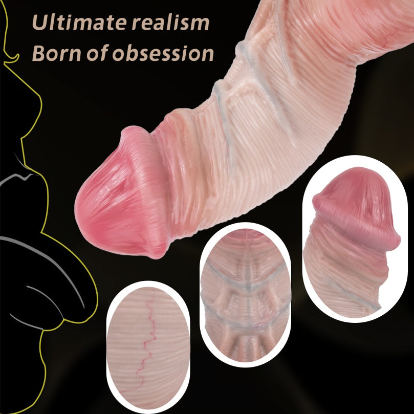 Huge Realistic Dildo – Dual Density Silicone Big Dildo with Lifelike Skin Texture