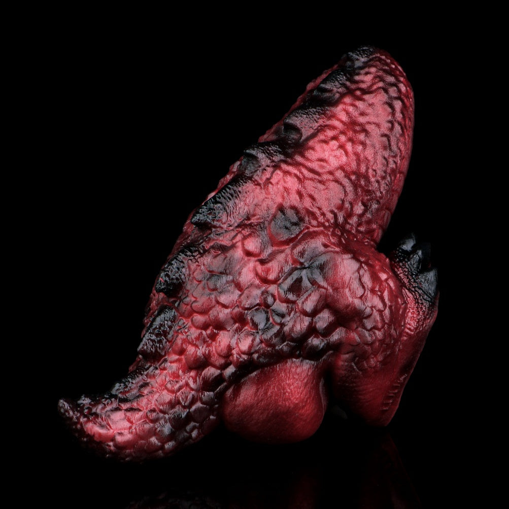 Blood Red Alien Dragon Butt Silicone Pocket Pussy-Dual-Channel Fantasy Torso Sex Doll for Extreme Climax