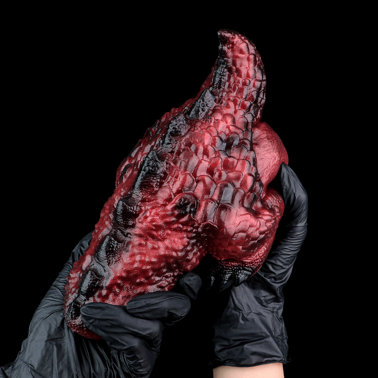 Blood Red Alien Dragon Butt Silicone Pocket Pussy-Dual-Channel Fantasy Torso Sex Doll for Extreme Climax