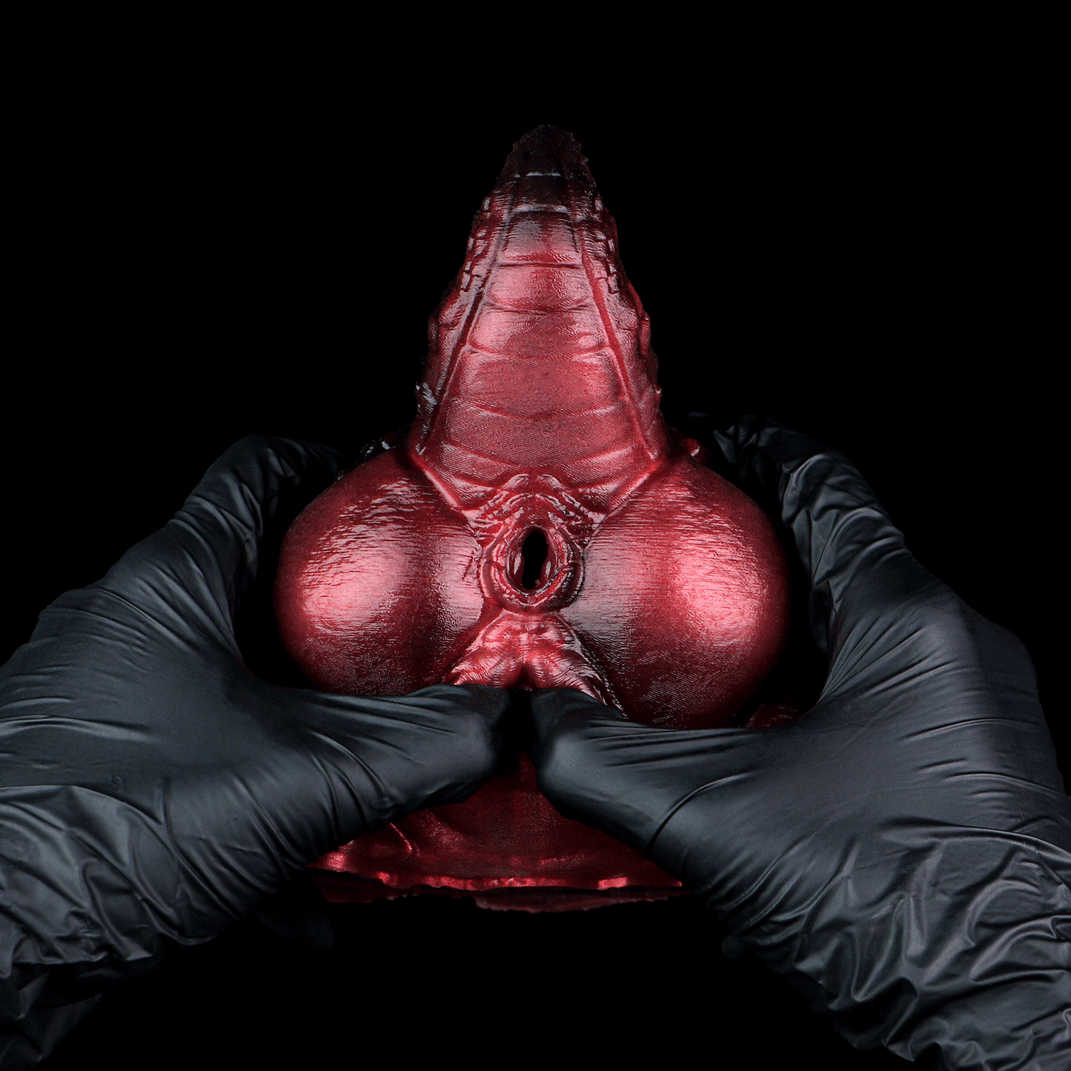 Blood Red Alien Dragon Butt Silicone Pocket Pussy-Dual-Channel Fantasy Torso Sex Doll for Extreme Climax