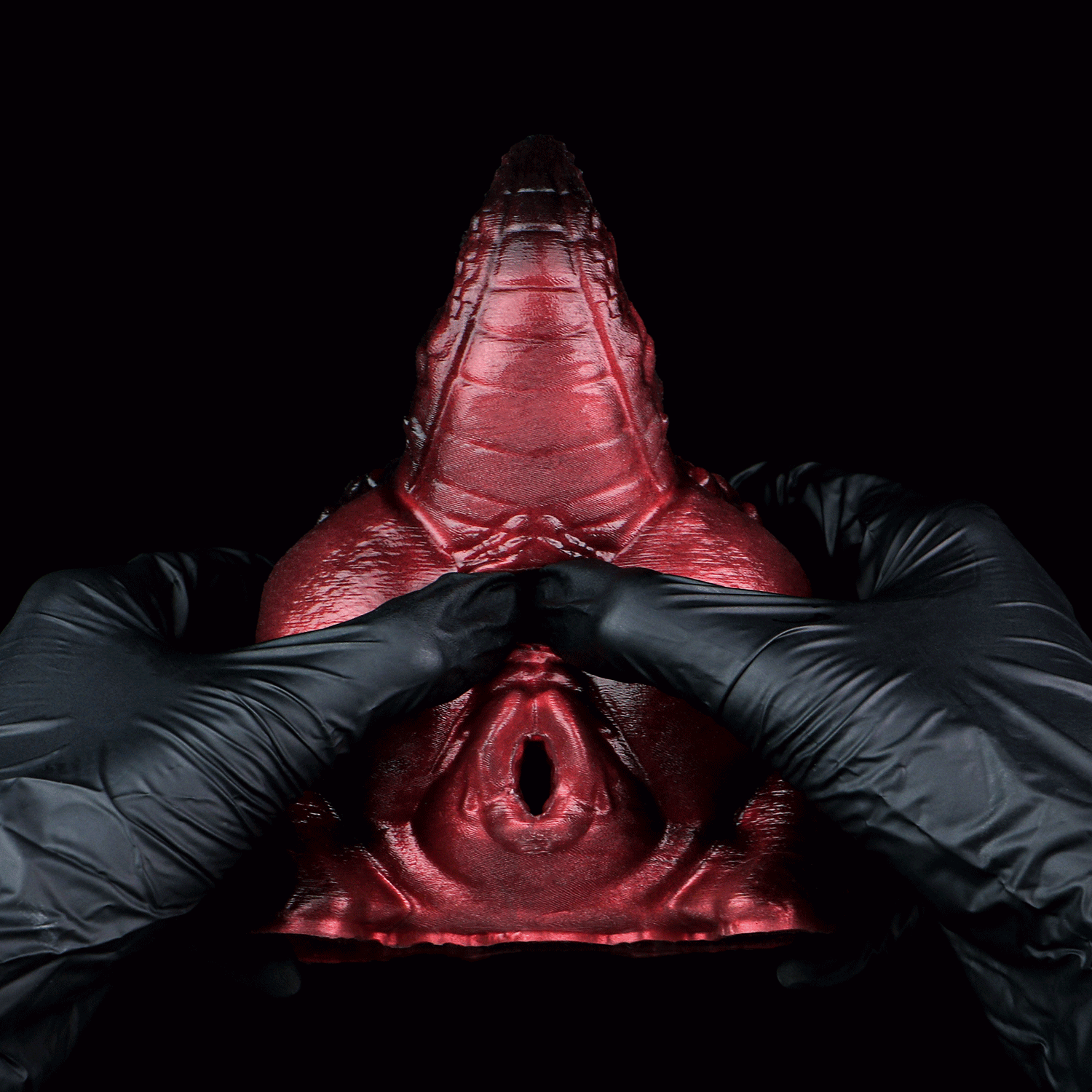 Blood Red Alien Dragon Butt Silicone Pocket Pussy-Dual-Channel Fantasy Torso Sex Doll for Extreme Climax