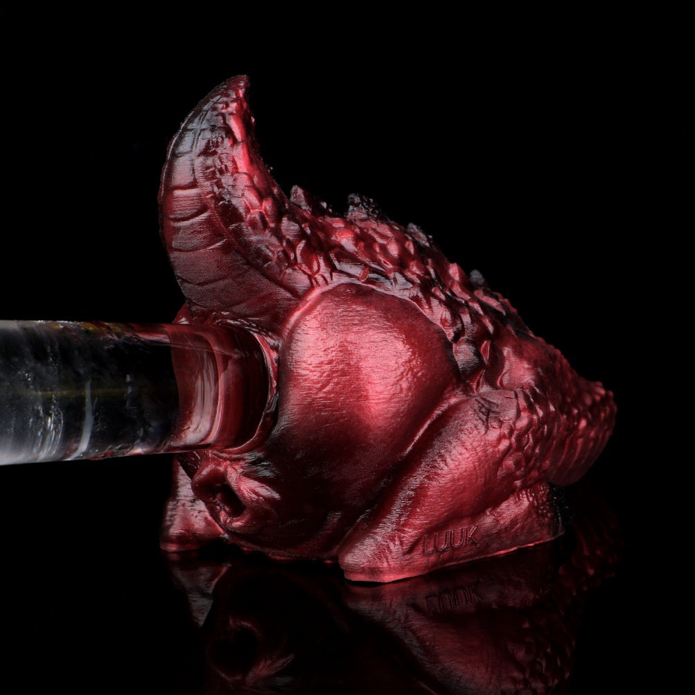 Blood Red Alien Dragon Butt Silicone Pocket Pussy-Dual-Channel Fantasy Torso Sex Doll for Extreme Climax