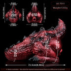 Blood Red Alien Dragon Butt Silicone Pocket Pussy-Dual-Channel Fantasy Torso Sex Doll for Extreme Climax