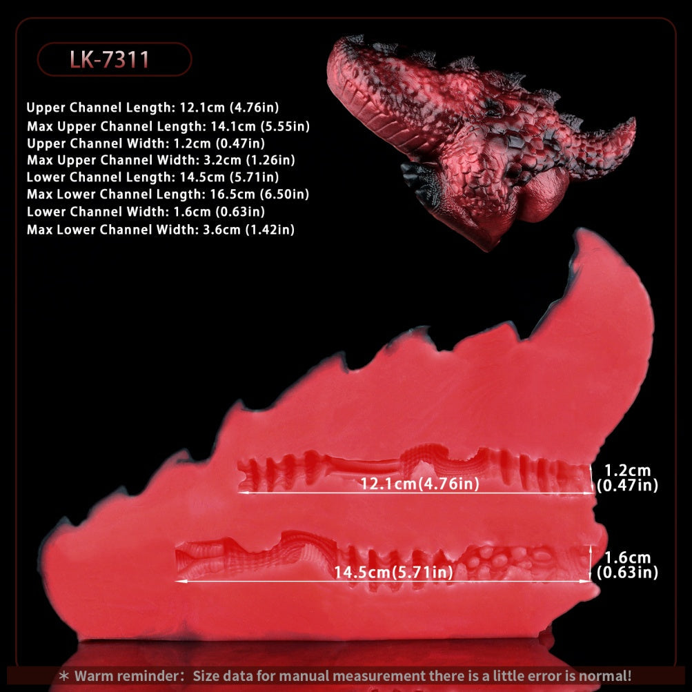 Blood Red Alien Dragon Butt Silicone Pocket Pussy-Dual-Channel Fantasy Torso Sex Doll for Extreme Climax