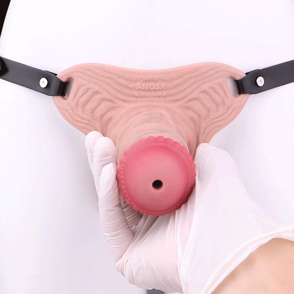 Flesh-Like Silicone Wearable Pink Chastity Cage – Huge Cock Sleeve for Erection Restriction