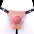 Flesh-Like Silicone Wearable Pink Chastity Cage – Huge Cock Sleeve for Erection Restriction