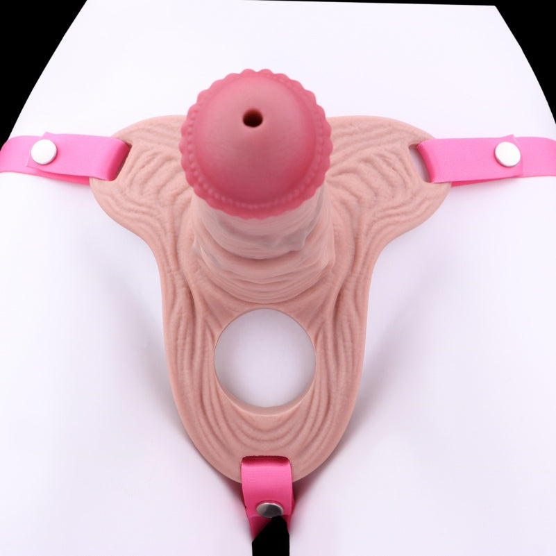 Flesh-Like Silicone Wearable Pink Chastity Cage – Huge Cock Sleeve for Erection Restriction