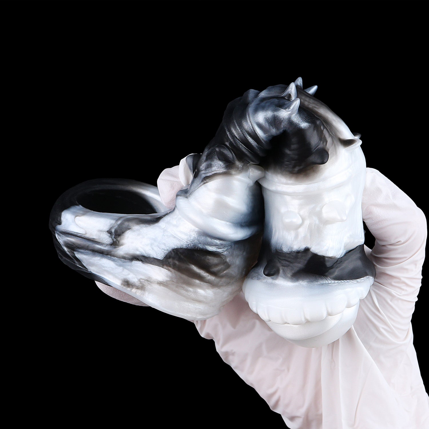 Fantasy Horse Vibrating Cock Sleeve – Platinum Silicone Penis Sleeve with Remote Control
