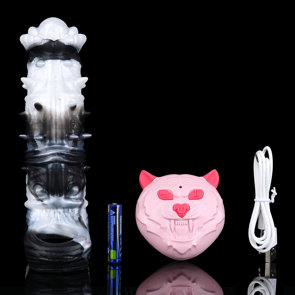 Fantasy Horse Vibrating Cock Sleeve – Platinum Silicone Penis Sleeve with Remote Control